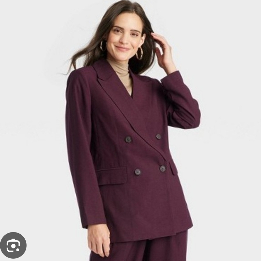 A New Day Burgundy Oversize Blazer Sz S